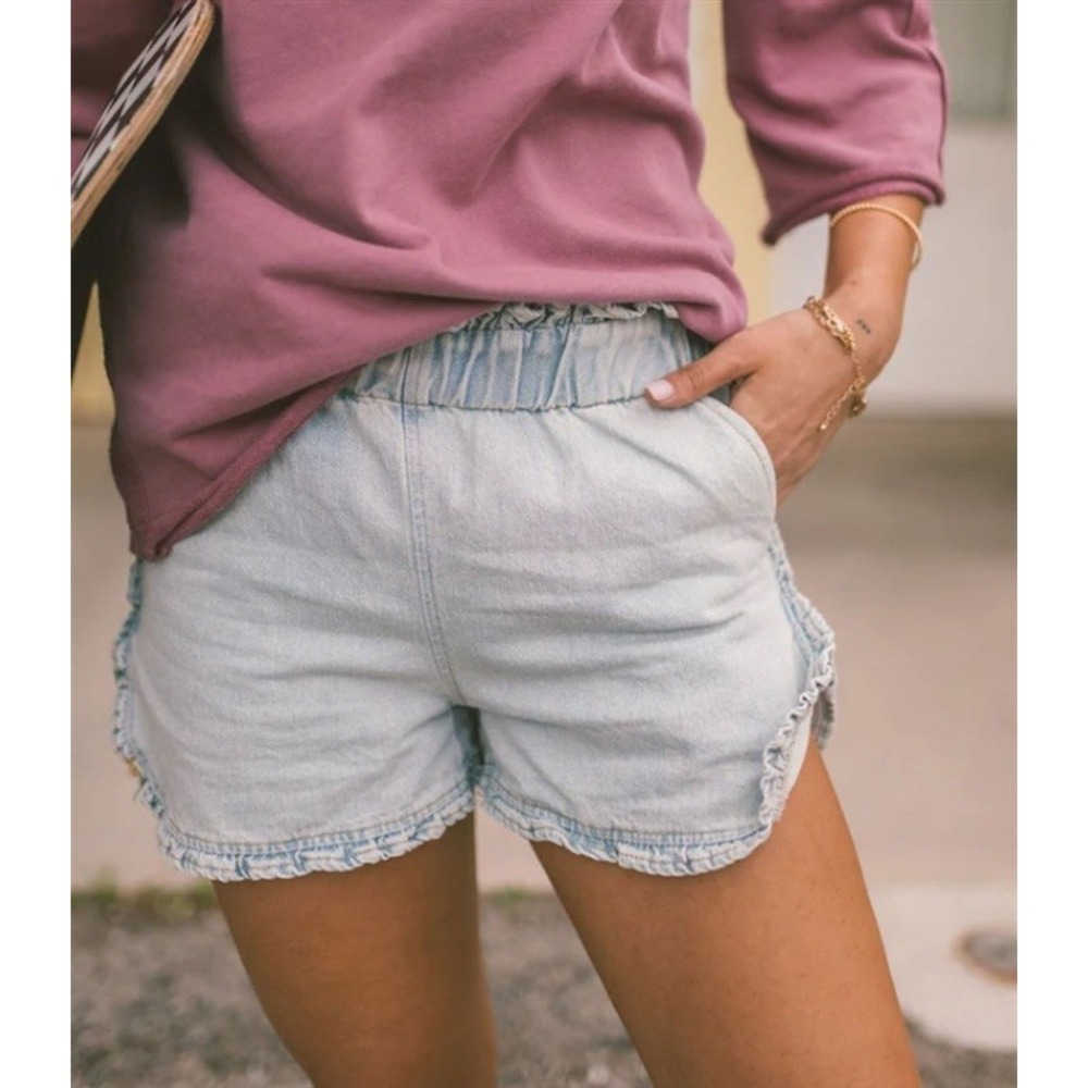 NWOTD Sadie & Sage S Got U Rollin' Ruffle Shorts Jean 127250